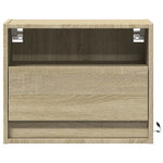 Vegghengte Nattbord Med Led-Lys 2 Stk Sonoma Eik