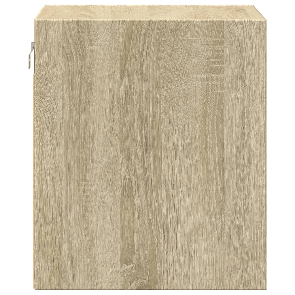Vegghengte Nattbord Med Led-Lys 2 Stk Sonoma Eik