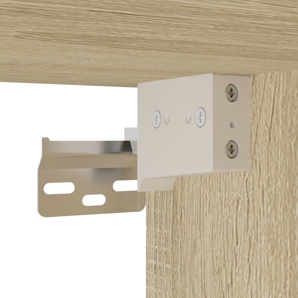 Vegghengte Nattbord Med Led-Lys 2 Stk Sonoma Eik