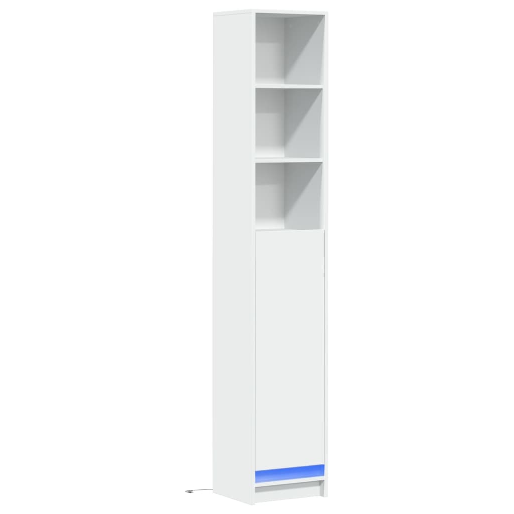 Skjenk Med Led Hvit 36X32,5X200 Cm Konstruert Tre