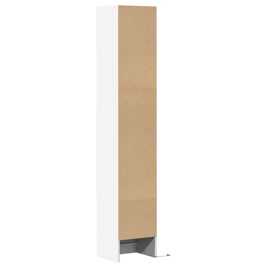 Skjenk Med Led Hvit 36X32,5X200 Cm Konstruert Tre