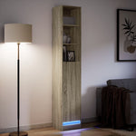 Skjenk Med Led Sonoma Eik 36X32,5X200 Cm Konstruert Tre