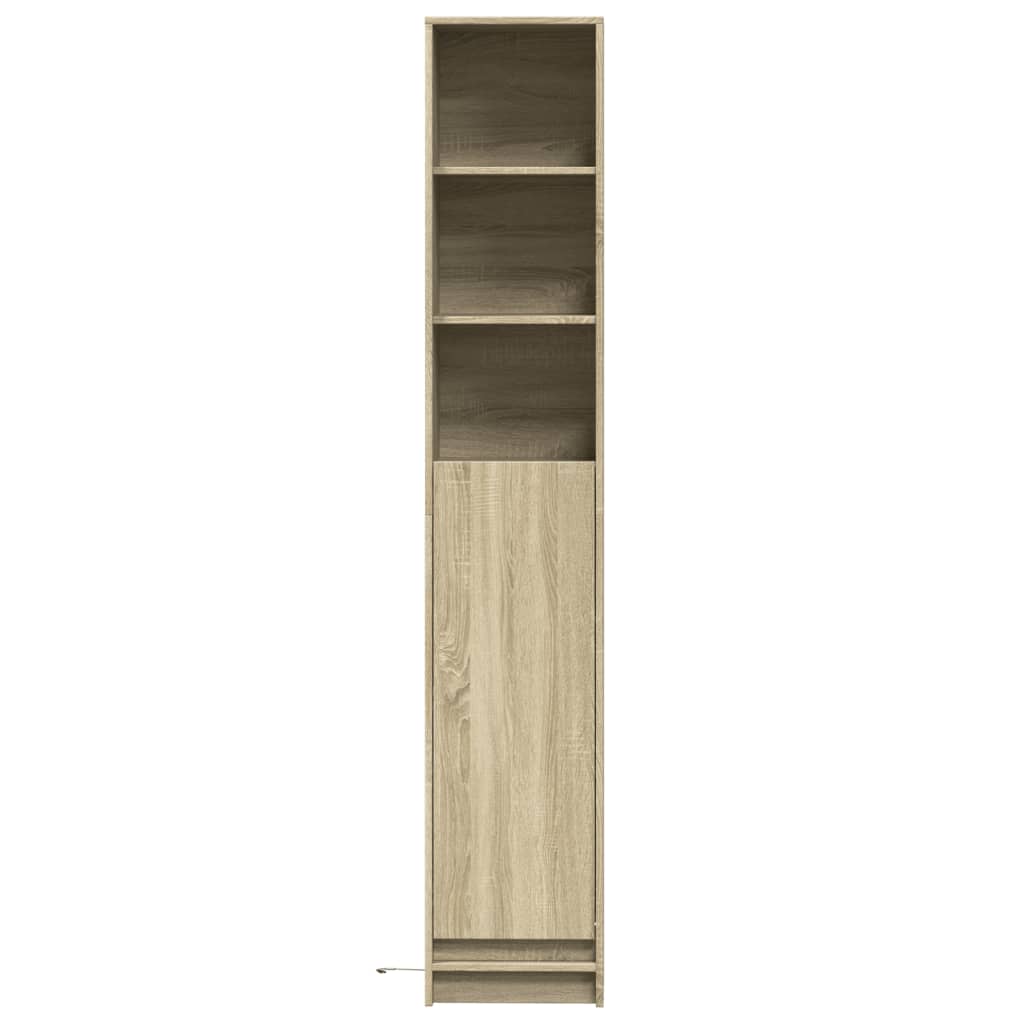 Skjenk Med Led Sonoma Eik 36X32,5X200 Cm Konstruert Tre