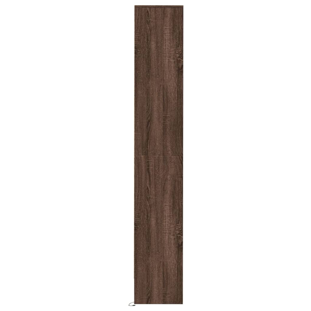 Skjenk Med Led Brun Eik 36X32,5X200 Cm Konstruert Tre
