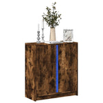Skjenk Med Led Røkt Eik 77X34X85 Cm Konstruert Tre