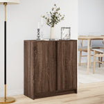 Skjenk Med Led Brun Eik 77X34X85 Cm Konstruert Tre