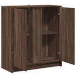 Skjenk Med Led Brun Eik 77X34X85 Cm Konstruert Tre
