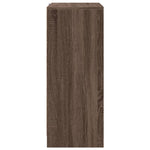 Skjenk Med Led Brun Eik 77X34X85 Cm Konstruert Tre