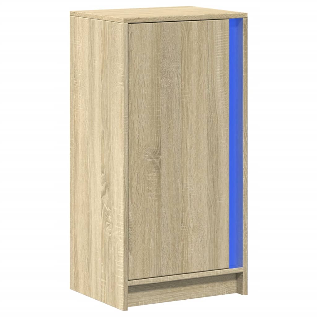 Skjenk Med Led Sonoma Eik 42,5X34X85 Cm Konstruert Tre