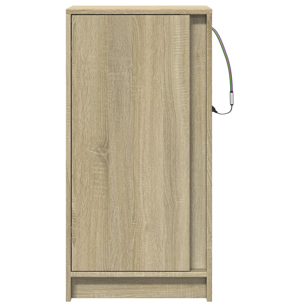 Skjenk Med Led Sonoma Eik 42,5X34X85 Cm Konstruert Tre