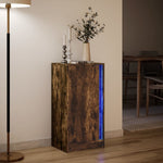 Skjenk Med Led Røkt Eik 42,5X34X85 Cm Konstruert Tre
