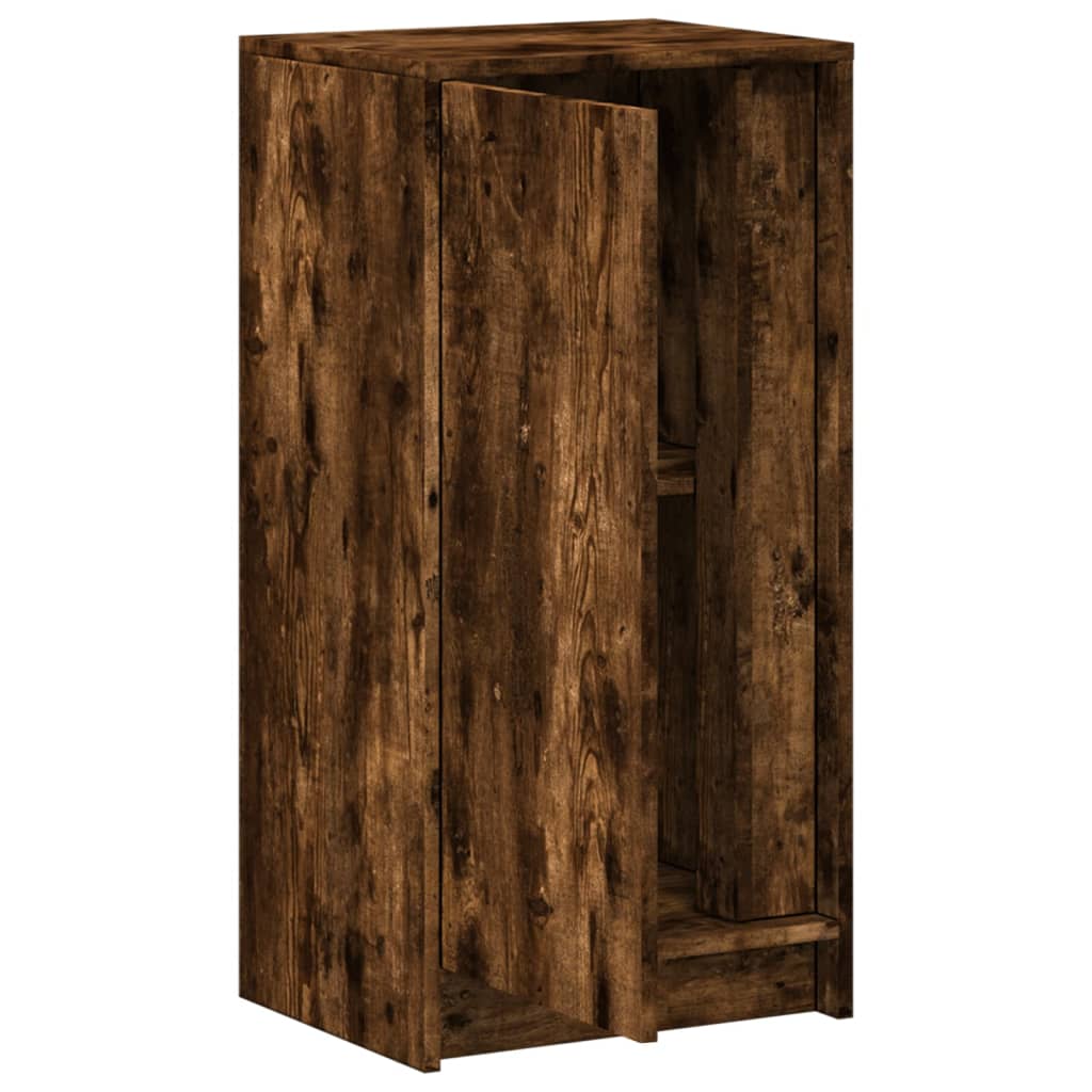 Skjenk Med Led Røkt Eik 42,5X34X85 Cm Konstruert Tre