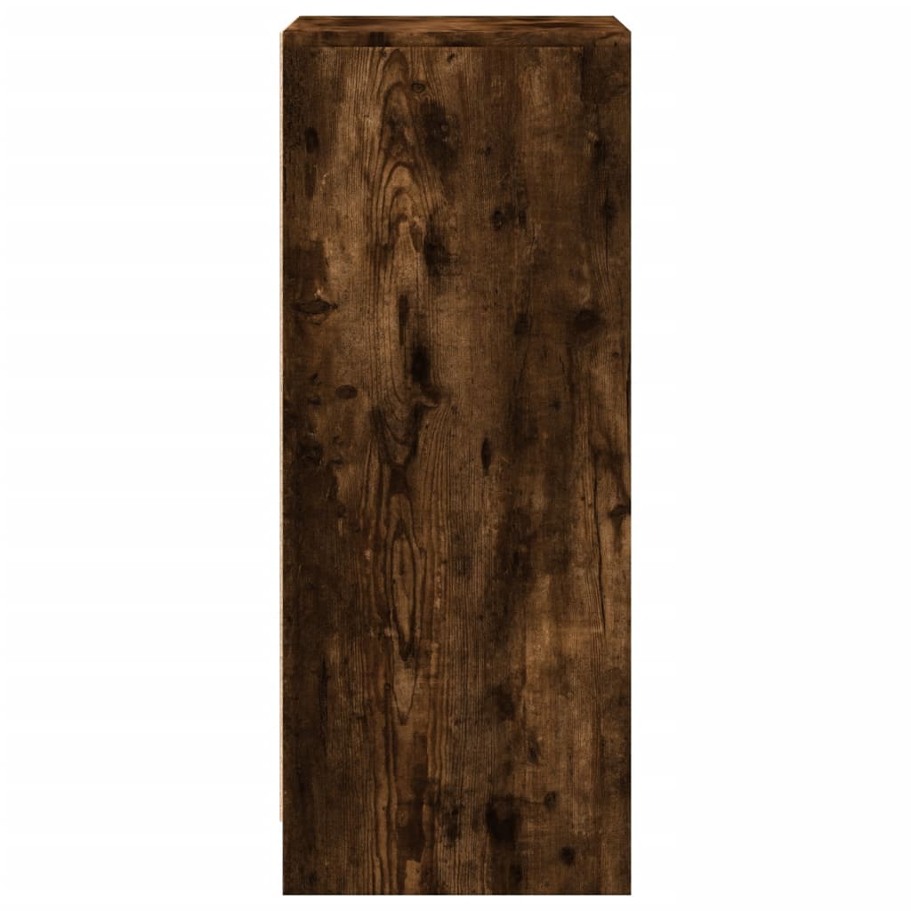 Skjenk Med Led Røkt Eik 42,5X34X85 Cm Konstruert Tre