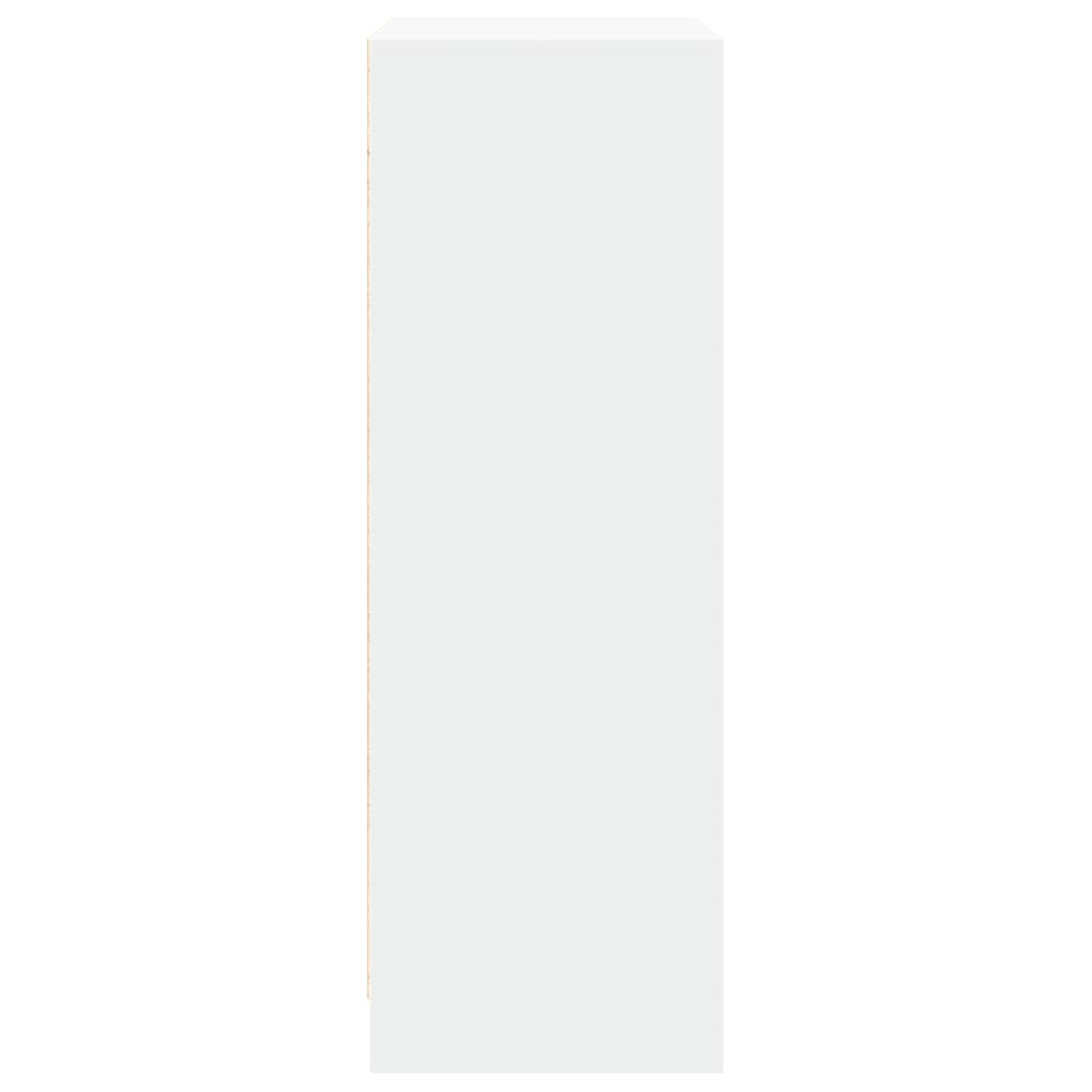 Skjenk Med Led Hvit 77X34X100 Cm Konstruert Tre
