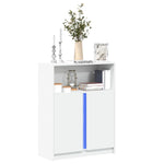Skjenk Med Led Hvit 77X34X100 Cm Konstruert Tre