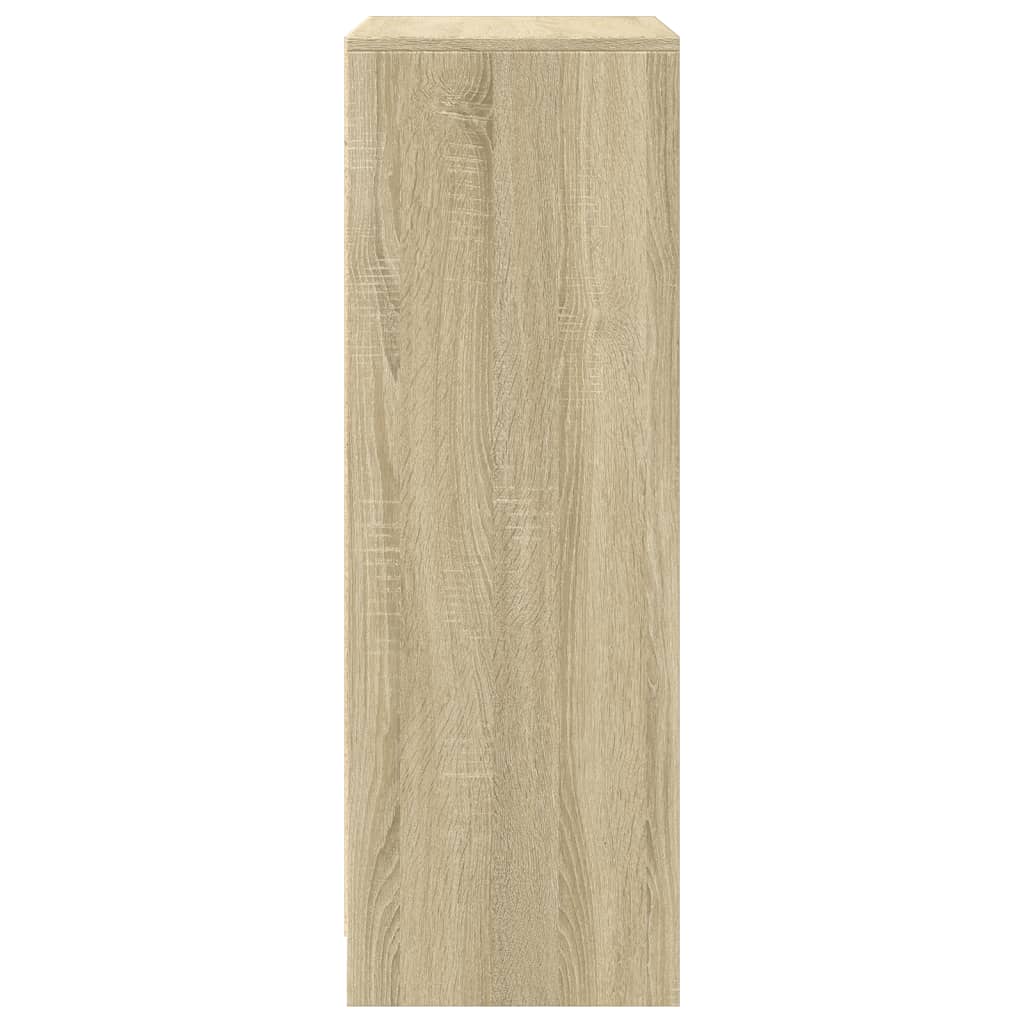 Skjenk Med Led Sonoma Eik 77X34X100 Cm Konstruert Tre