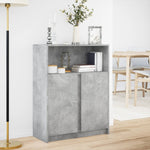 Skjenk Med Led Betonggrå 77X34X100 Cm Konstruert Tre