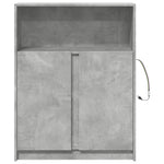 Skjenk Med Led Betonggrå 77X34X100 Cm Konstruert Tre