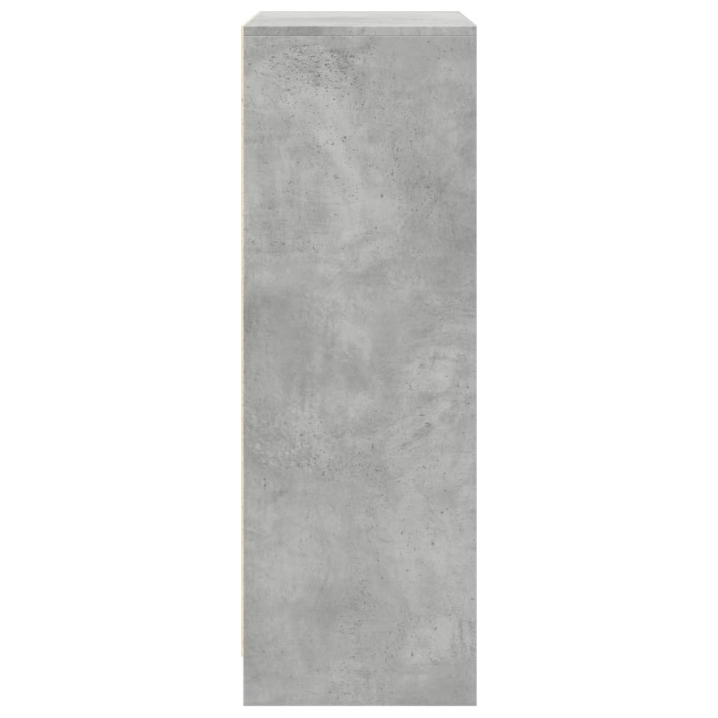 Skjenk Med Led Betonggrå 77X34X100 Cm Konstruert Tre