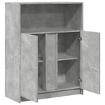 Skjenk Med Led Betonggrå 77X34X100 Cm Konstruert Tre