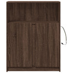 Skjenk Med Led Brun Eik 77X34X100 Cm Konstruert Tre