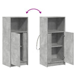 Skjenk Med Led Betonggrå 42,5X34X100 Cm Konstruert Tre