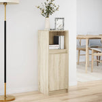 Skjenk Med Led Sonoma Eik 38X34X100 Cm Konstruert Tre