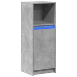 Skjenk Med Led Betonggrå 38X34X100 Cm Konstruert Tre