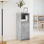 Skjenk Med Led Betonggrå 38X34X100 Cm Konstruert Tre