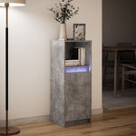 Skjenk Med Led Betonggrå 38X34X100 Cm Konstruert Tre