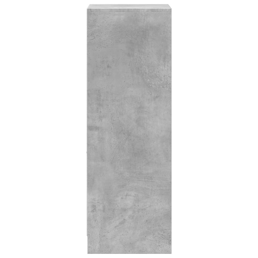 Skjenk Med Led Betonggrå 38X34X100 Cm Konstruert Tre