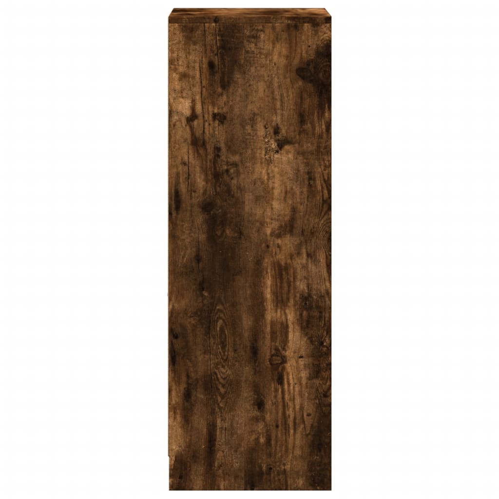 Skjenk Med Led Røkt Eik 38X34X100 Cm Konstruert Tre