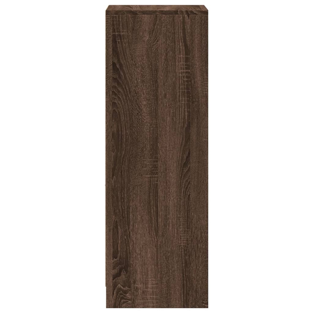 Skjenk Med Led Brun Eik 38X34X100 Cm Konstruert Tre