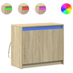 Skjenk Med Led Sonoma Eik 72X34X61 Cm Konstruert Tre