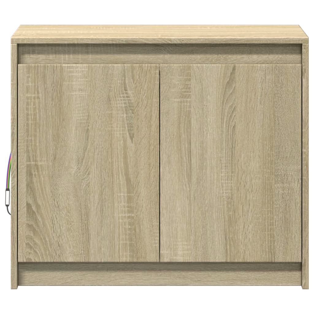 Skjenk Med Led Sonoma Eik 72X34X61 Cm Konstruert Tre