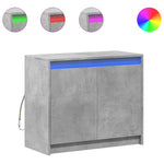 Skjenk Med Led Betonggrå 72X34X61 Cm Konstruert Tre