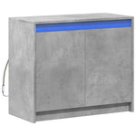 Skjenk Med Led Betonggrå 72X34X61 Cm Konstruert Tre