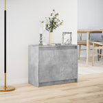 Skjenk Med Led Betonggrå 72X34X61 Cm Konstruert Tre