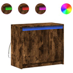 Skjenk Med Led Røkt Eik 72X34X61 Cm Konstruert Tre