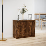 Skjenk Med Led Røkt Eik 72X34X61 Cm Konstruert Tre