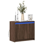 Skjenk Med Led Brun Eik 72X34X61 Cm Konstruert Tre