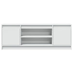 Tv-Benk Med Led Hvit 139,5X34X50 Cm Konstruert Tre