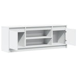 Tv-Benk Med Led Hvit 139,5X34X50 Cm Konstruert Tre