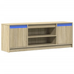 Tv-Benk Med Led Sonoma Eik 139,5X34X50 Cm Konstruert Tre