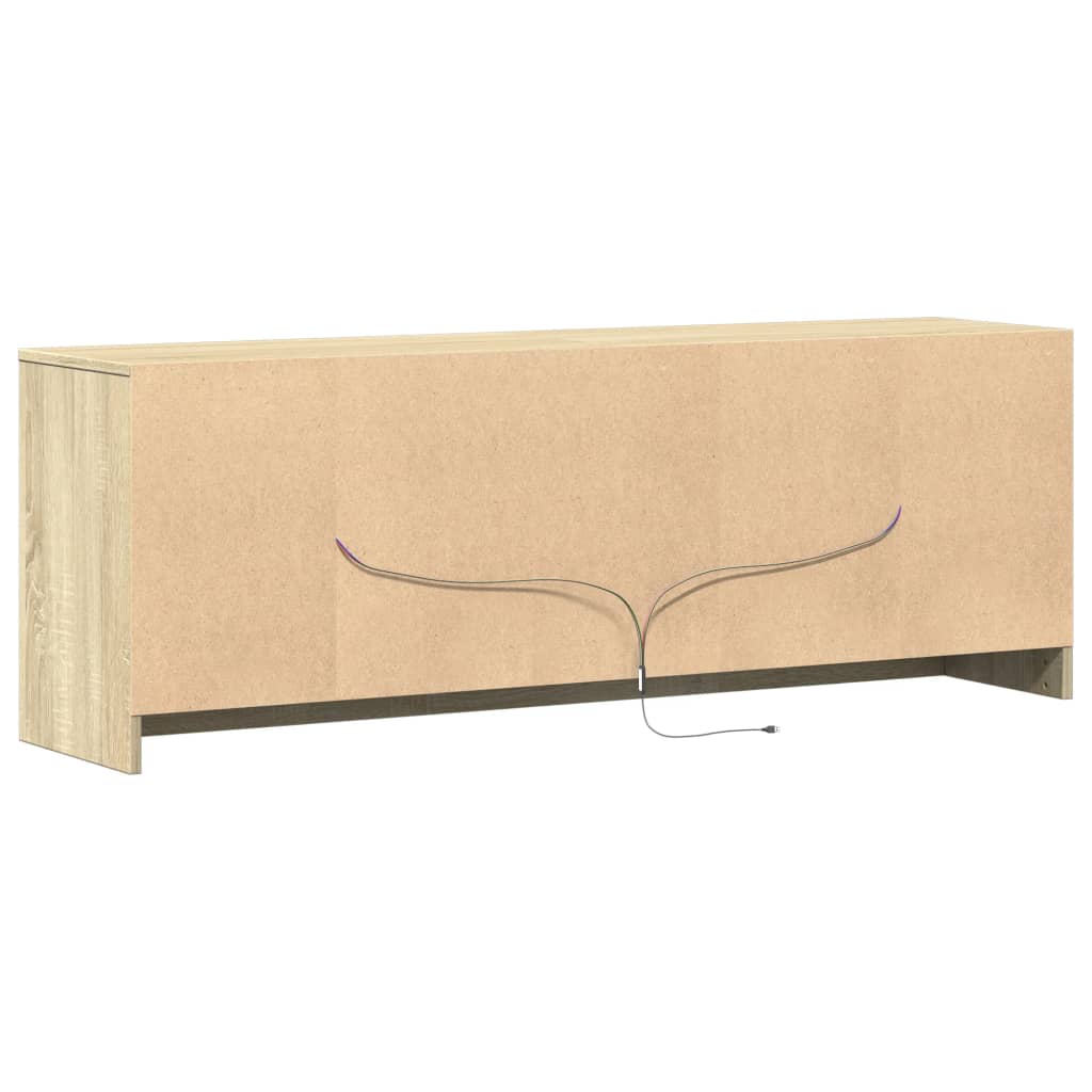 Tv-Benk Med Led Sonoma Eik 139,5X34X50 Cm Konstruert Tre