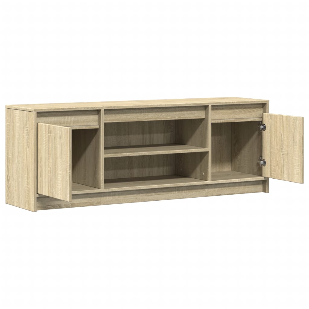 Tv-Benk Med Led Sonoma Eik 139,5X34X50 Cm Konstruert Tre