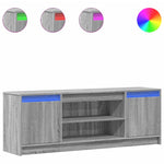 Tv-Benk Med Led Grå Sonoma 139,5X34X50 Cm Konstruert Tre