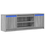 Tv-Benk Med Led Grå Sonoma 139,5X34X50 Cm Konstruert Tre