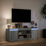 Tv-Benk Med Led Grå Sonoma 139,5X34X50 Cm Konstruert Tre