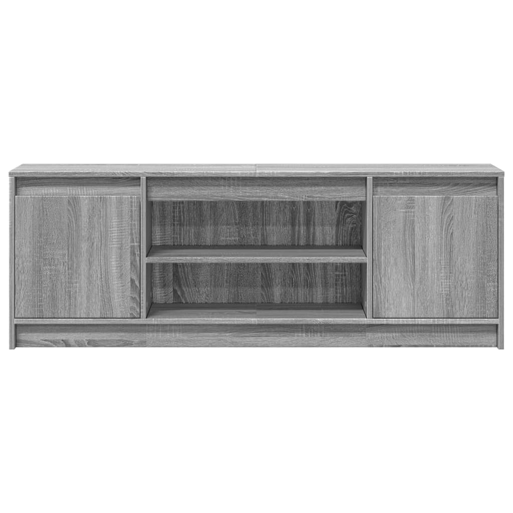 Tv-Benk Med Led Grå Sonoma 139,5X34X50 Cm Konstruert Tre